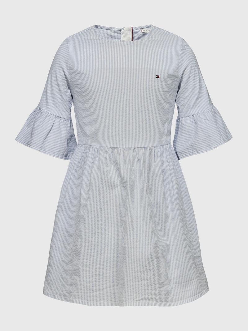 Lány Tommy Hilfiger Seersucker Dresses Kék | HU 1764PJJ